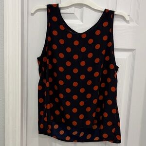 Elodie Black and Orange Polka Dot Tank Top